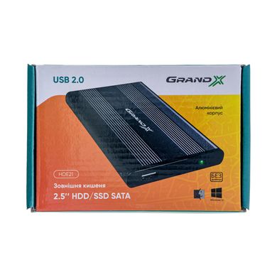 Зовнішня кишеня Grand-X для HDD 2,5" USB 2,0 (HDE21)