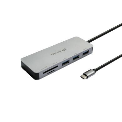 OTG TypeC USB-хаб + Мультикартрідер Grand-X 3xUSB 3.0 + microSD/SD (SG-510)