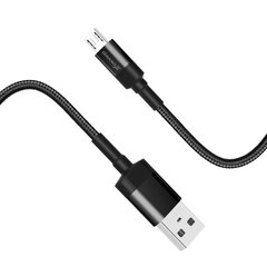 Кабель Grand-X USB-micro USB FM-03 3A, 1m, CU, Fast Сharge, Black, захист - ткан оплетення, BOX