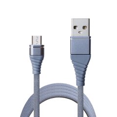 Кабель Grand-X USB-micro USB NM-012 2.1A, 1,2m, Cu, Grey. Упаковка-гифтбокс с окном