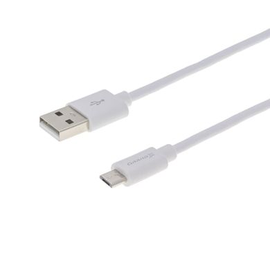 Кабель Grand-X USB-micro USB PM015W 2,1A, 1.5m, 100% Мідь White. Упаковка-гіфтбокс з вікном