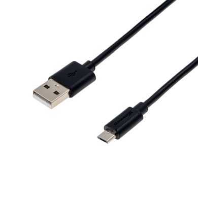 Кабель Grand-X USB-micro USB PM01S 2,1A,100% мідь, 1m, Black.
